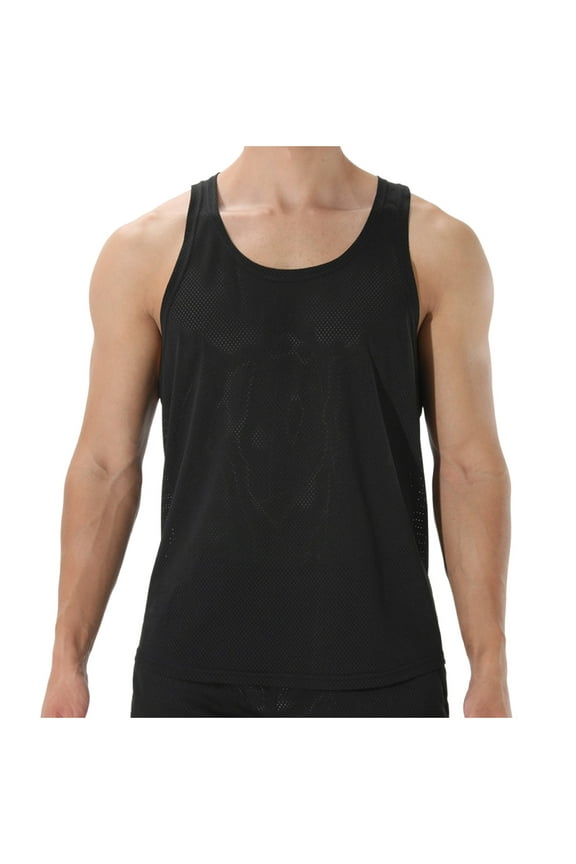 Men's Undershirts Qiggri Fashionable Men's Round-neck Solid Color Mesh Drying Sleeveless Top Mens Shirts Casual