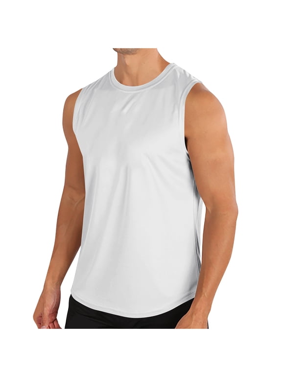 Men's Undershirts Qiggri Fashionable Men's Solid Color Tight Fitting Casual Sleeveless Fitness Top Mens Shirts Casual