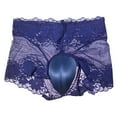 thumbnail image 1 of Men's Underwear 3D Stereoscopic Lace High Waist Mesh Jockstrap with Cushioning Slings and Transparent Design for Comfort and Support Blue M, 1 of 3
