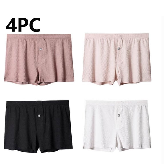 Men's Underwear 4-Pack Men Casual Solid Color Breathable Middle Waist Underwear Briefs, Size M-2XL