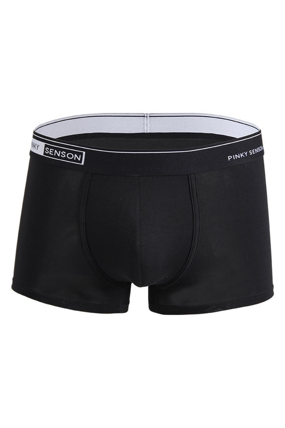 Men's Underwear A Line Solid Color Lancing Comfortable and Lightweight Shorts with Square Toe for Everyday Wear Black XL