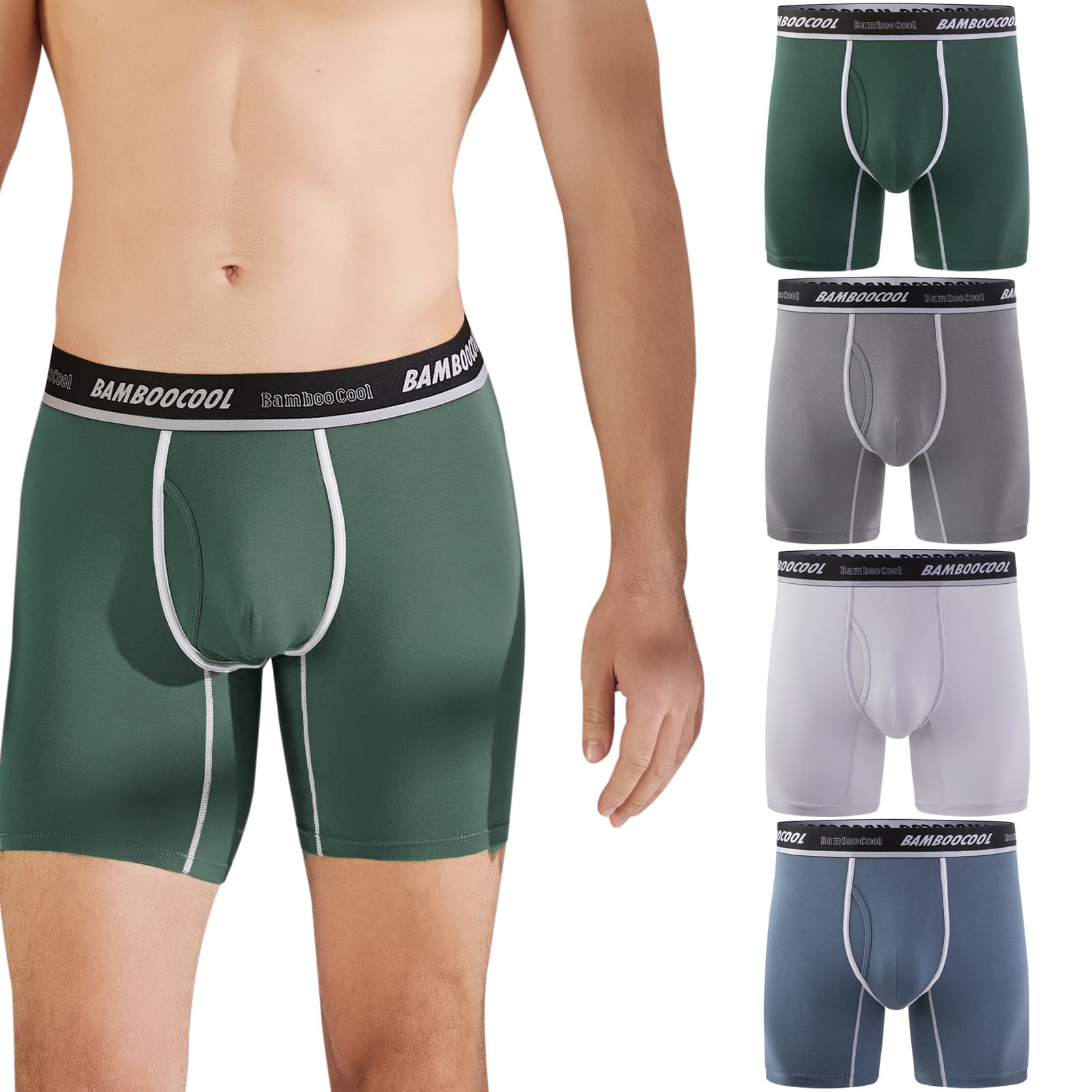 Men's Underwear Boxer Briefs,Bamboo Viscose Breathable Underwear