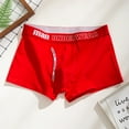thumbnail image 1 of Men's Underwear Boxer Briefs Cotton Under $5 Medium Waist Solid Color Letters Split Comfortable Breathable Boxers Underwear, 1 of 9