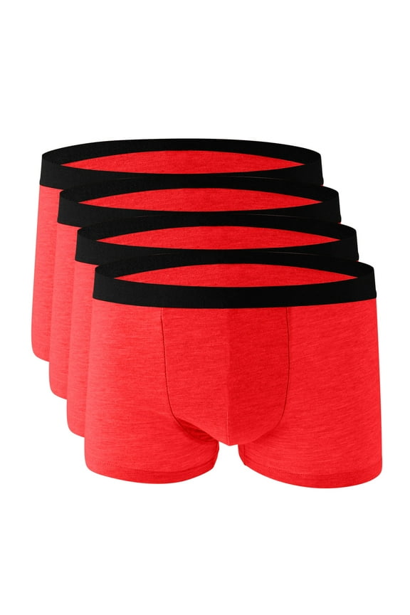 Men's Underwear Boxer Briefs Pack of 4, Breathable Moisture-Wicking Underwear for Men, No Ride Up