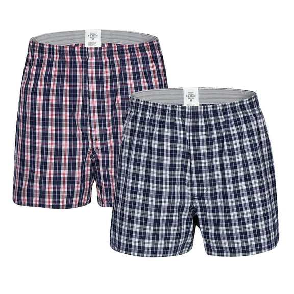 Men's Underwear Boxer Shorts Pack, 100% Cotton ComfortSoft Boxer Shorts for Men, 2 Pack