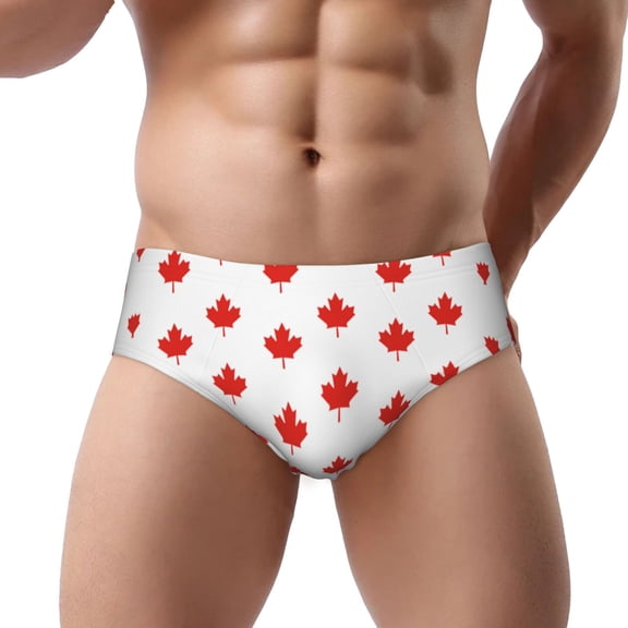 Men's Underwear Briefs Canada Maple Leaf Soft Breathable Comfy U Pouch Brief