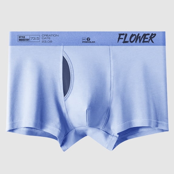 Men's Underwear Comfortable Mid Rise Briefs with Color Block Design And Letter Detailing For Everyday Wear Breathable Wicking For All Seasons Knit ViscoseLight BlueXXXL