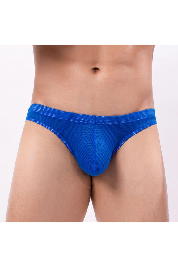 Men's Underwear Fashion Low Rise Trend Double Ding Pants, XXL, Blue