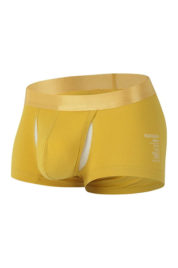 Men's Underwear Fusion Summer Fashion Comfortable Mid Rise Flat Seam Construction Breathable Everyday Yellow M