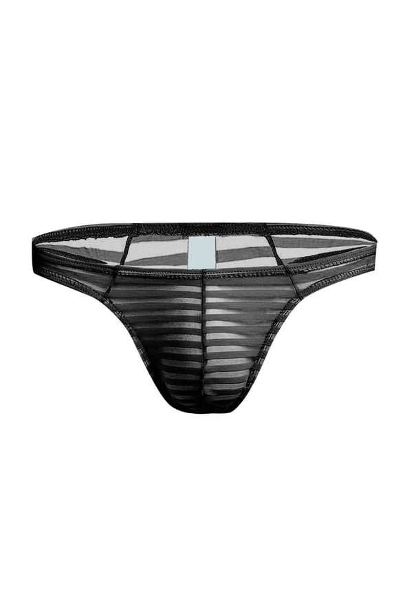 Men's Underwear Low Rise Open Design Polyester Triangle Briefs for Everyday Comfort and Appeal Black L