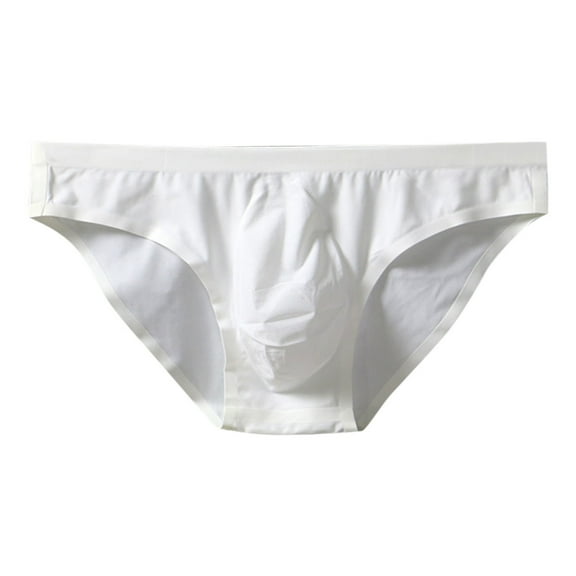 Men's Underwear Men Fashion Underpants Solid Knickers Briefs Underwear Pant Panties Men Underwear Brief(Color:White,Size:L)