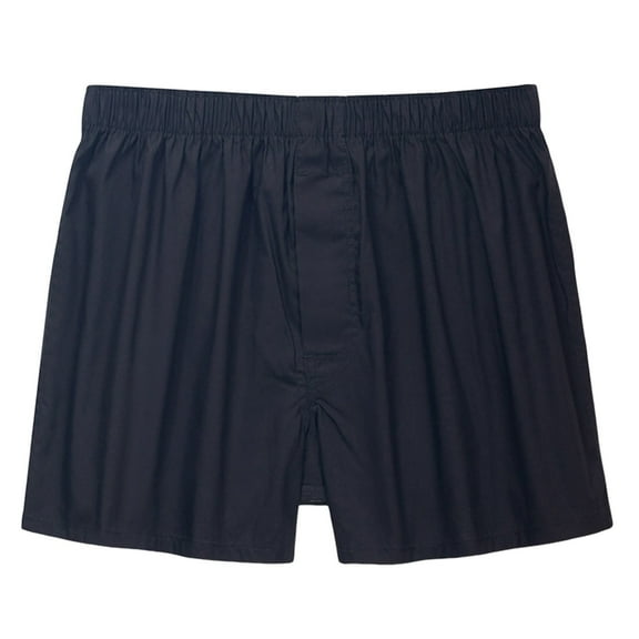 Men's Underwear Mens Loose Fitting Underwear Pure Cotton Home Sleepwear Flat Angle Breathable Large Shorts Men Underwear Brief(Color:Black,Size:XXL)