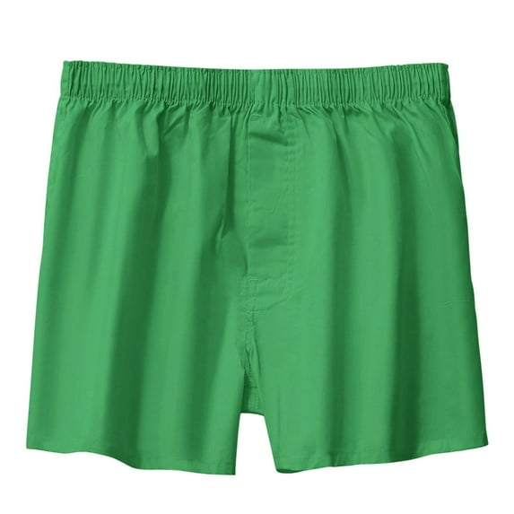 Men's Underwear Mens Loose Fitting Underwear Pure Cotton Home Sleepwear Flat Angle Breathable Large Shorts Men Underwear Brief(Color:Green,Size:L)