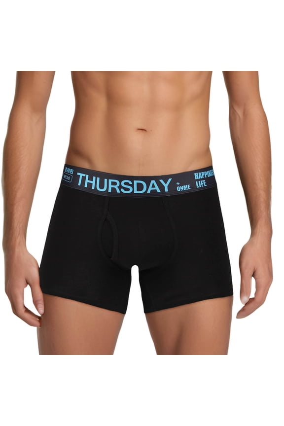 Men's Underwear Mid Length Mid Waist Weekday Trousers Shorts for Men Everyday Comfort Breathable Seam Construction Blue M