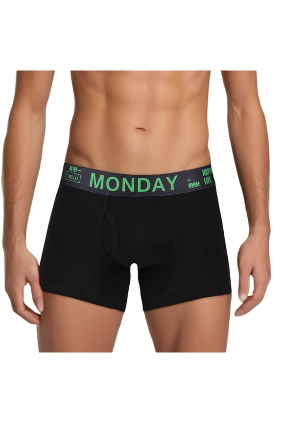 Men's Underwear Mid Length Mid Waist Weekday Trousers Shorts for Men Everyday Comfort Breathable Seam Construction Green M