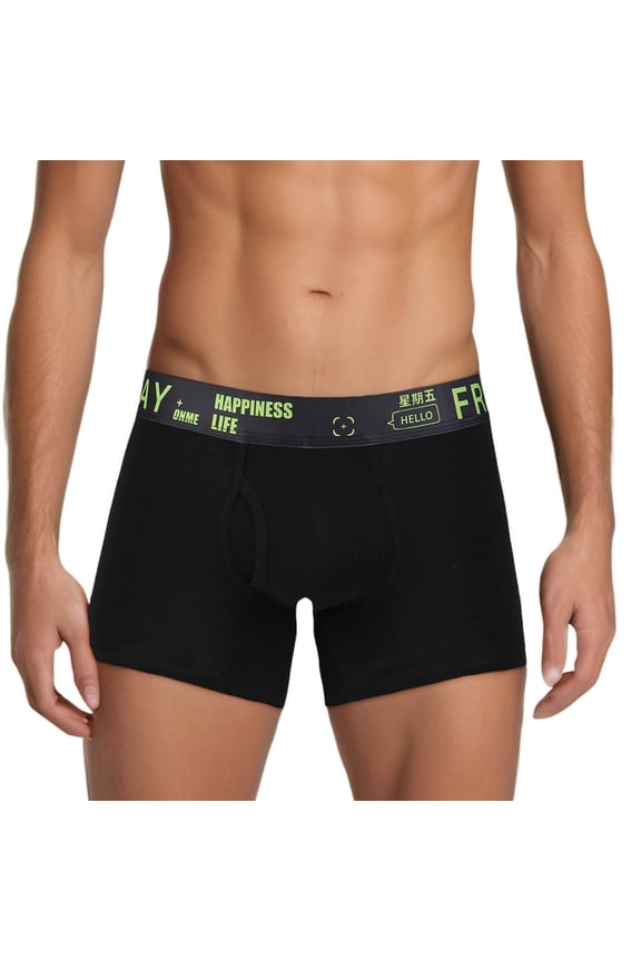 Men's Underwear Mid Length Mid Waist Weekday Trousers Shorts for Men Everyday Comfort Breathable Seam Construction Yellow M