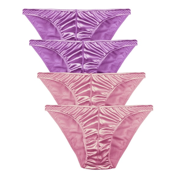 Men's Underwear Satin Silky Sexy Bikini Small to Plus Sizes Multi-Pack