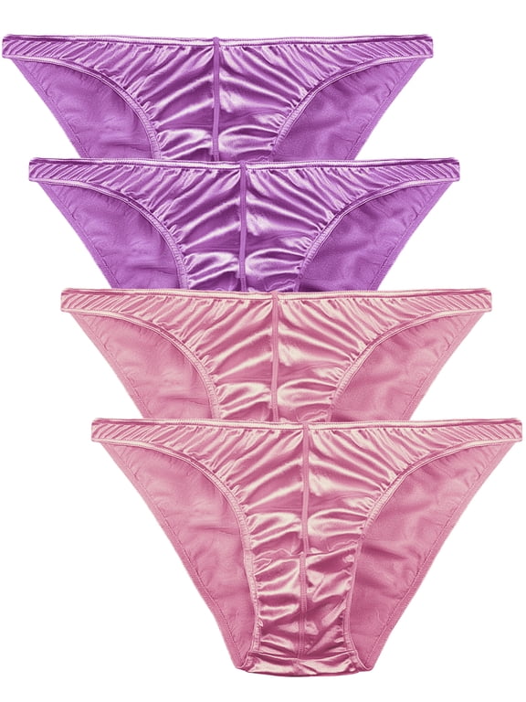 Men's Underwear Satin Silky Sexy Bikini Small to Plus Sizes Multi-Pack