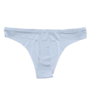 Mens Underwear Seamless Low-Waist Thong with Quick- Silk for Men Breathable Comfort and Minimal Coverage Sky Blue XXL