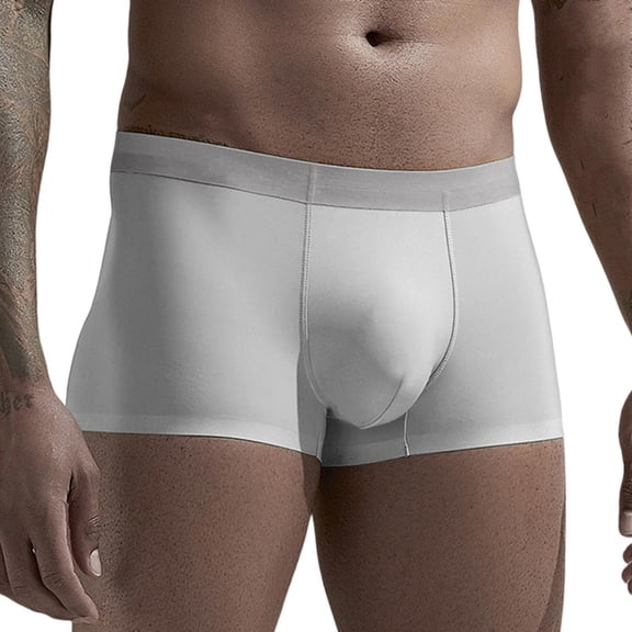 Men's Underwear Soft Comfortable Men's Ice Silk Boxers for Daily Wear - Solid Color Casual and Home Shorts, Size L-4XL