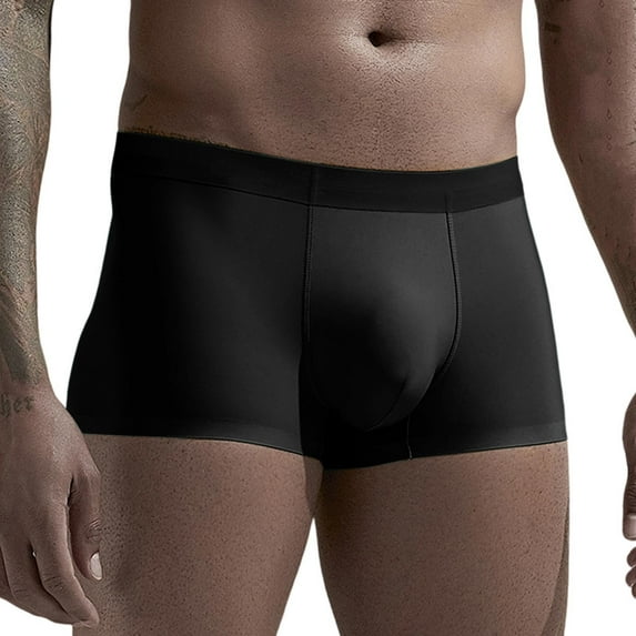 Men's Underwear Soft Comfortable Men's Ice Silk Boxers for Daily Wear - Solid Color Casual and Home Shorts, Size L-4XL