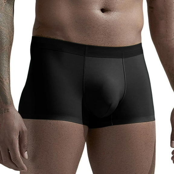 Men's Underwear Soft Comfortable Men's Ice Silk Boxers for Daily Wear - Solid Color Casual and Home Shorts, Size L-4XL