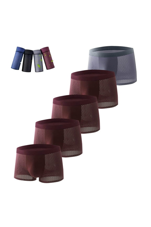 Men's Underwear Trunks Micro Modal Boxer Shorts Soft Comfortable Underpants for Men 5 Pack Gray XXXXL