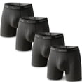 thumbnail image 1 of Men's Underwear Bamboo Viscose Boxer Briefs Ultra Breathable, No Riding Up / Waistband 4-Pack Size XL, 1 of 7