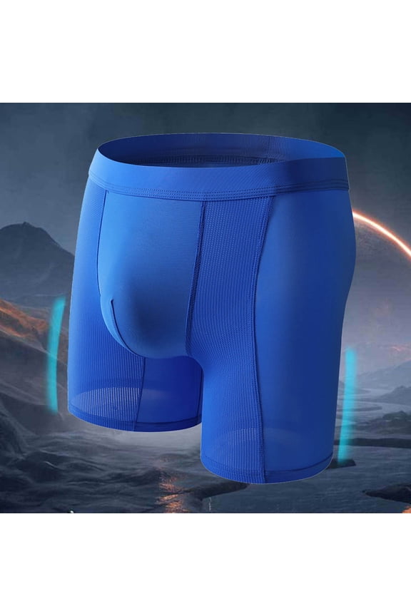 Men's Underwear for Daily Wear — Breathable Ice Silk Quick Drying Comfortable Everyday Briefs for Men, M, Blue