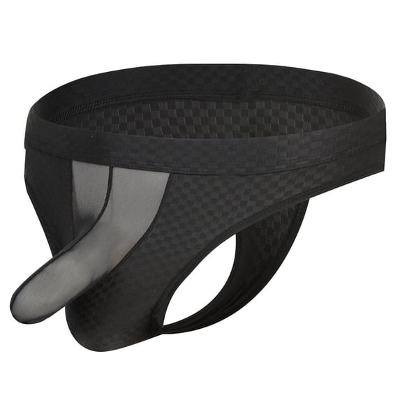 Men's Underwear for Everyday Comfort and Confidence in Ice Silk Mesh Pouch Design Black XL