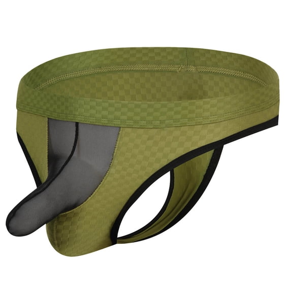 Men's Underwear for Everyday Comfort and Confidence in Ice Silk Mesh Pouch Design Green M
