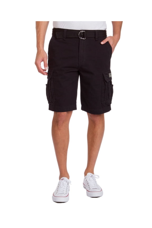 Men's UNIONBAY 11" Survivor Belted Cargo Shorts Color: Black Size: 36