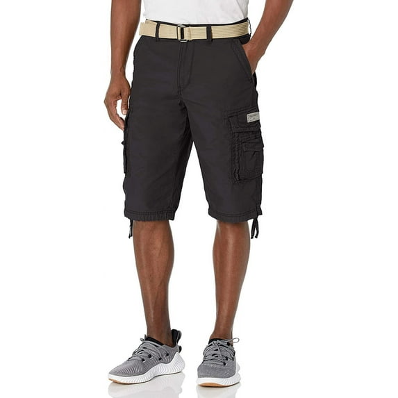 Men's Unionbay Cordova Messenger Belted Cargo Shorts Color: Black Size: 32