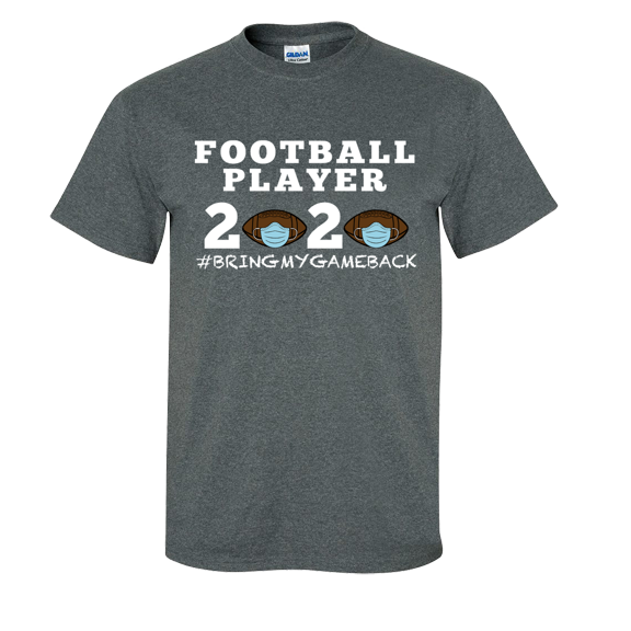 Men's Unisex Adult Football Player 2020 Bring My Game Back Short Sleeve T-shirt-Heather Grey-xl