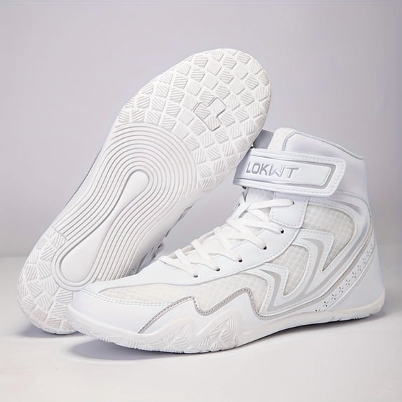 Men's & Unisex Boxing Training Shoes - Lightweight Breathable Combat Sports Footwear with Anti-Slip Rubber Sole, Microfiber Upper & Lace/Hook-and-Loop Closure - All-Season Gym, MMA, Kickboxing Sneake