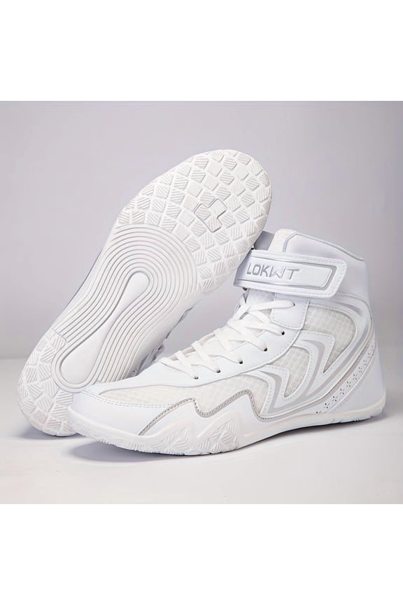 Men's & Unisex Boxing Training Shoes - Lightweight Breathable Combat Sports Footwear with Anti-Slip Rubber Sole, Microfiber Upper & Lace/Hook-and-Loop Closure - All-Season Gym, MMA, Kickboxing Sneake