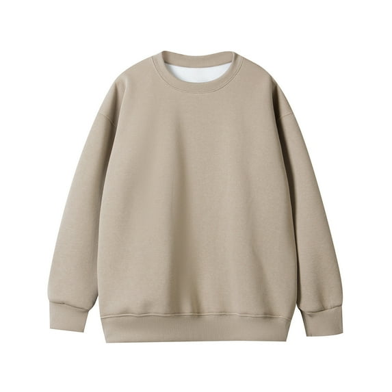 Men's Unisex Crewneck Sweatshirt Organic Cotton Oversized Fall Hoodie Loose Fit Solid Color Pullover, Plus Size Casual Long Sleeve Sweatshirt for Men