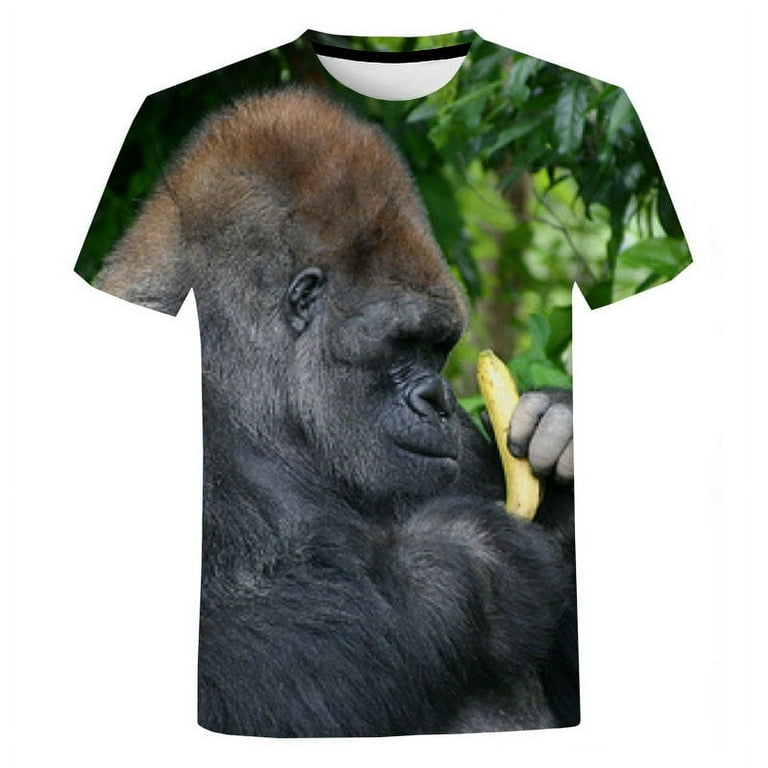 Men s Unisex Daily T Shirt 3D Gorilla Monkey Print Graphic Prints Long Sleeve Tops Casual Oversized T Shirts Walmart