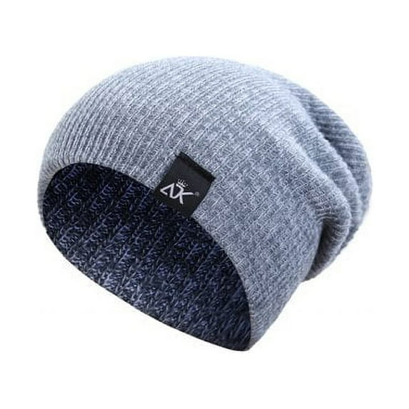 Men's Unisex Knit Baggy Beanie Hat Ski Slouchy Chic Knitted Cap Wool Beanie Elastic Hat