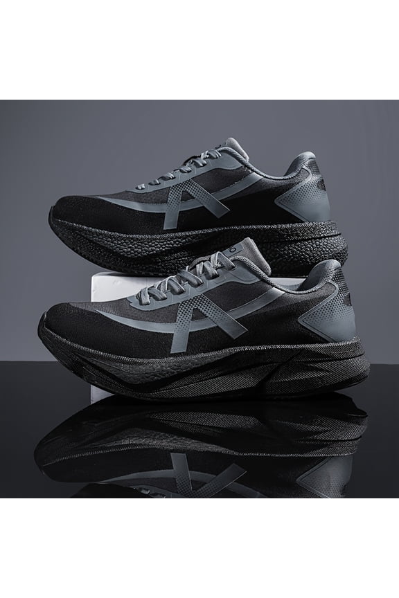 Men's & Unisex Low-Top Tennis Shoes - Breathable Mesh Athletic Sneakers with Anti-Slip Casual Wear Cushioned Insole & Carbon Sole, Striped Tread - - Outdoor Sports, Gym,