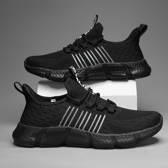 Men's & Unisex Slip-On Sneakers - Breathable Lightweight Sneaker Shoes with Cushioned Sole, Low-Top Striped Athletic Footwear Suitable for Running, Gym, Casual Wear - Spring Summer Fall On/Off Sneake