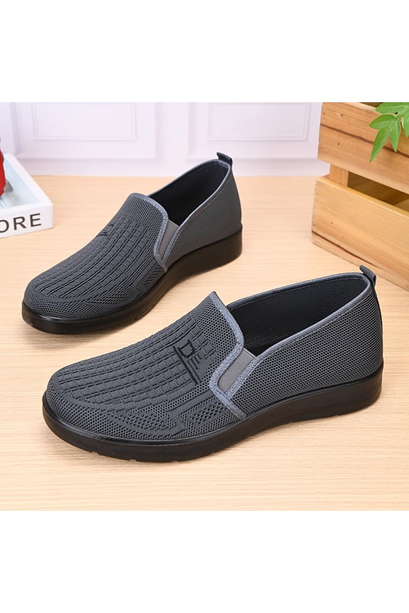 Men's & Unisex Slip-On Sneakers Loafers Suitable for Work, Wedding, Business - Lightweight Sole, Non-Slip Sole, Low-Top Round Toe, Wide Width, Casual Retro Shoes for Dad, Conference, Banquet