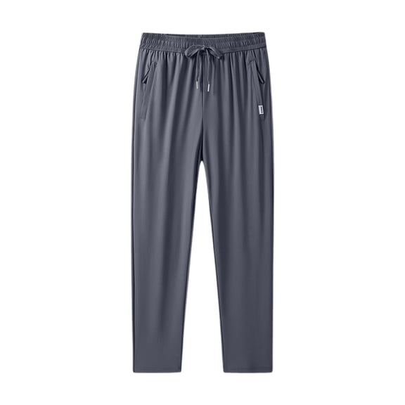 Men's Unisex Stretch Quick Drying Pants - Ice Silk, Elastic Waist, Drawstring for Casual/Sport