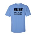 thumbnail image 1 of Men's Unisex Virus Funny Relax It's Just Allergies Short Sleeve T-shirt-Carolina Blue-medium, 1 of 4