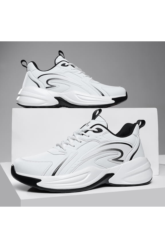 Men's & Unisex White/Black Slip-On/Lace-Up Mid-Top Sneakers - Breathable Running Shoes with Cushioned Rubber Sole, Traction Tread & PU Cushioning - All-Season Outdoor,, Gym, Casual Athletic Footwear