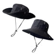 thumbnail image 1 of Men's Unisex Wide Brim Boonie Hat with Metal Eyelets Adjustable Chin Strap for Outdoor Travel Hiking Camping Sun Protection, 1 of 6