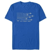 Men's United States Air Force American Flag Fly Fight Win  Graphic Tee Royal Blue Large