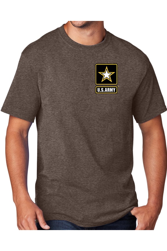 Men's United States Army T-shirt, Large Heather Dark Chocolate