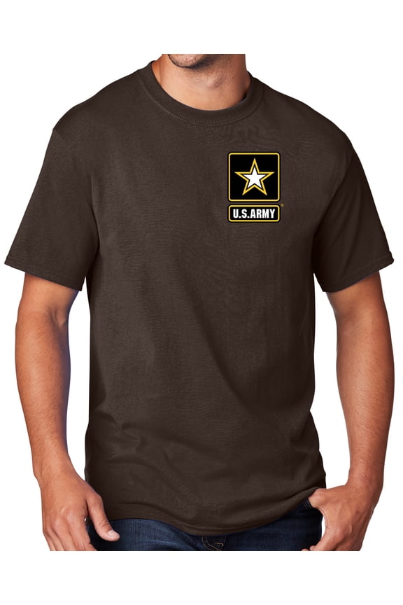 Men's United States Army T-shirt, Small Dark Chocolate Brown