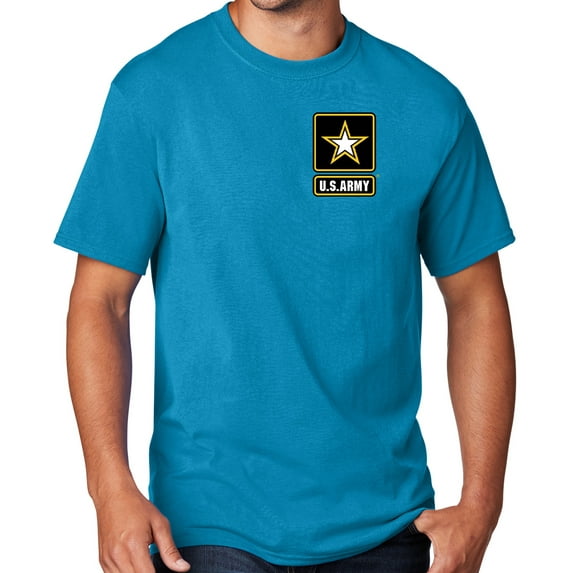 Men's United States Army T-shirt, Small Neon Blue